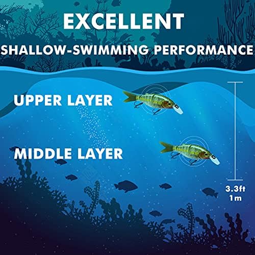 TRUSCEND Swimmax Easy Catch Fishing Lures with BKK Hooks, Wiggling, Vibrating, Rattling and Gurgling for More Bite, Heavy-Duty Dyneema Fiber Jointed Swimbaits for Bass, Trout, Walleye, Crappie, Pike - Image 6