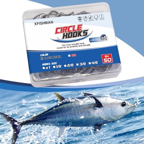 XFISHMAN Circle Hooks - Octopus Hooks Saltwater - 50 Pack #1 12/0 - Image 4
