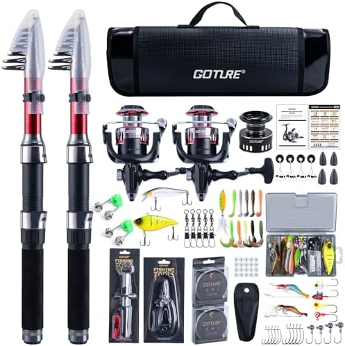 Goture 2-Pack Fishing Rod and Reel Combo with Carrier Bag,1.8M-2.7M by Goture