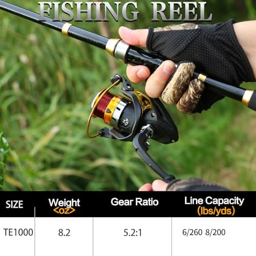 Yoilrey Fishing Rod and Reel Combo – 5.9ft Telescopic Fishing Pole Starter Kit with Spinning Reel, Fishing Line, Lure Box & Tackle Bag for Travel - Image 5