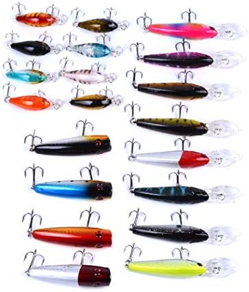 Aorace Fishing Lures Kit Mixed Including Minnow Popper Crank Baits with Hooks for Saltwater Freshwater Trout Bass Salmon Fishing - Image 3
