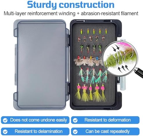 20Pcs Fly Fishing Flies, Assorted Dry Wet Nymphs Lures for Trout Bass - Image 7