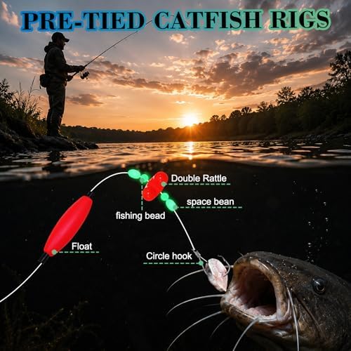 Catfish Float Rigs, 6/0 or 8/0 Circle Hooks, 3 or 6 Pack - Image 3