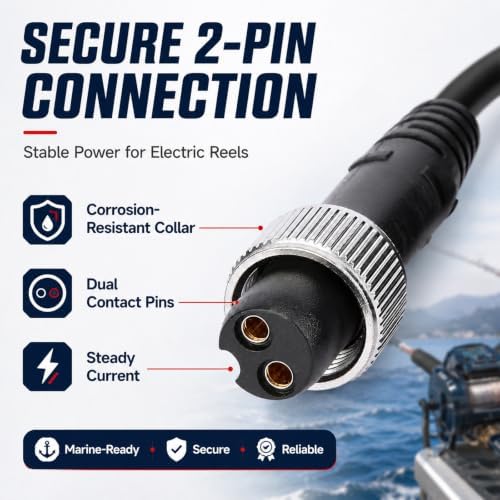 10Ft Electric Fishing Reel Power Cable Fits Daiwa Shimano 2-Pin - Image 5
