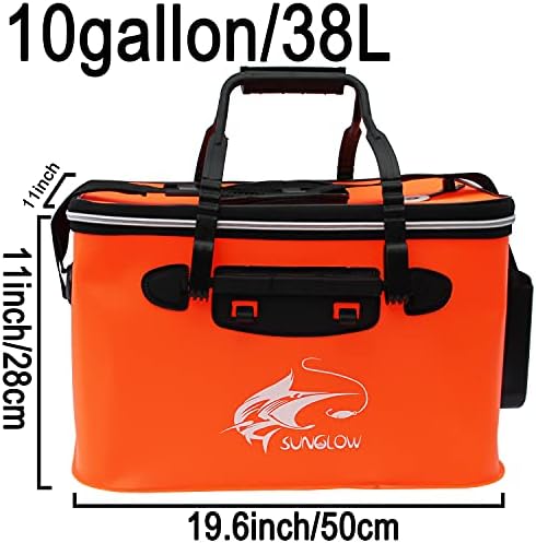Grneric Fishing Bucket, 6Gallon/8Gallon/10Gallon Foldable Fish Bucket,Live Fish Container Multi-Functional Live Fish Bait Bucket,Outdoor Camping EVA Fishing Bag and Fish Protection Bucket - Image 2
