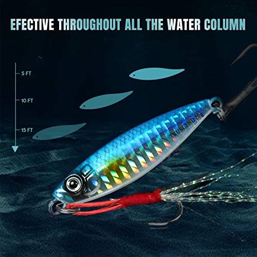 TRUSCEND Metal Fishing Jigs Lures with Hand-Polished, Colorfully Reflective Lead Fishing Spoons Glow Hard Swimbaits for Bass, Walleye, Trout, Salmon, Freshwater & Saltwater Fishing Gear Gifts for Men - Image 5
