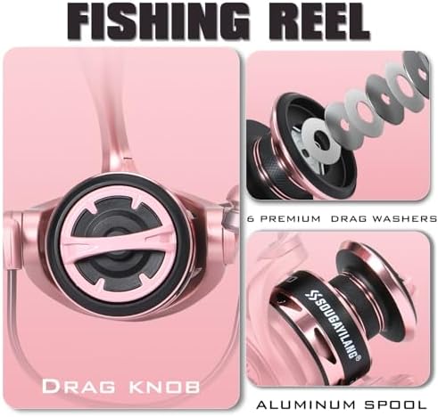 Sougayilang Telescopic Fishing Rod and Reel Combo, Collapsible Travel Fishing Pole and Spinning Fishing Reel, Fishing Gifts for Men/Women Adults - Image 6