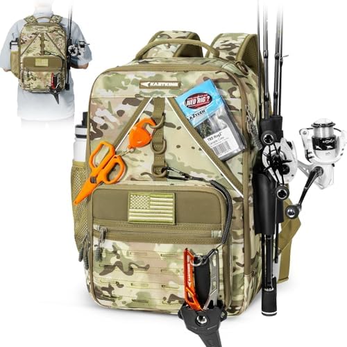 KastKing KastMate Fishing Backpack With 2 Rod Holders, Khaki Camo by KastKing