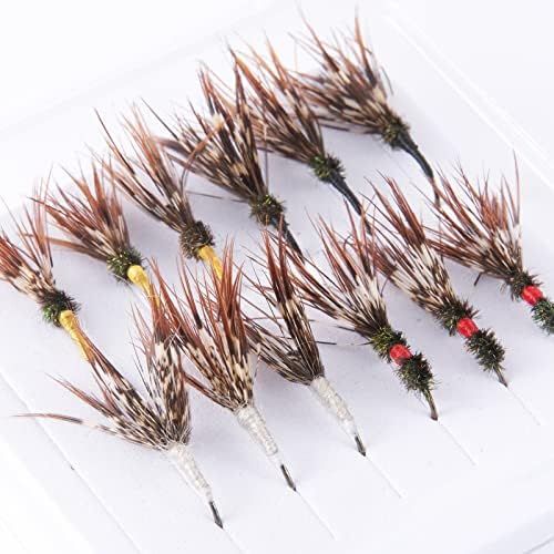 BASSDASH Trout Fly Fishing Flies Tenkara Wet Dry Flies Nymphs Sakasa Kebari 12pcs Assortment Barbless Barbed Hooks - Image 7