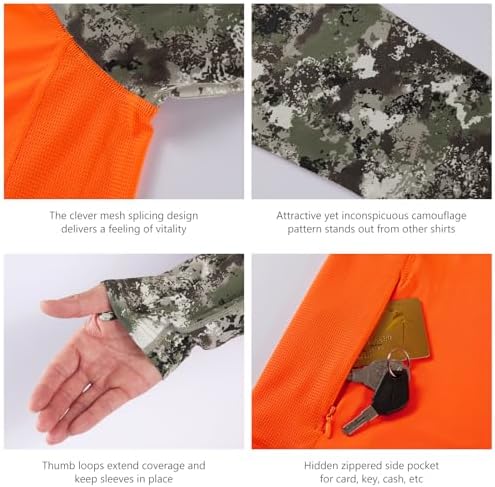 BASSDASH Men’s UPF 50 Performance Fishing Shirt Cooling Hoodie Camo Long Sleeve FS17M - Image 5