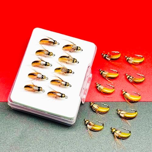 10Pc Wet Flies Bait Fly Fishing Flies for Bass Trout Pike Salmon Brass Head Caddis Nymph Handmade Fishing Bait Artificial Insect Fishing Lure - Image 4