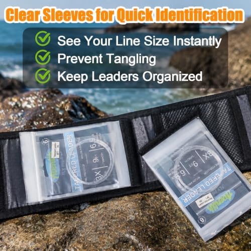 Aventik 10 Pockets Fishing Tackle Binder LeaderTippet Line Leader Wallet - Image 4
