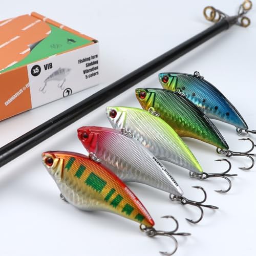 EXAURAFELIS Lipless Crankbait Fishing Lures Fishing Gear Vibration Lures VIB Lure with Treble Hook Swimbait FishingBait Sinking Lure for Bass Trout Walleye Redfish - Image 2