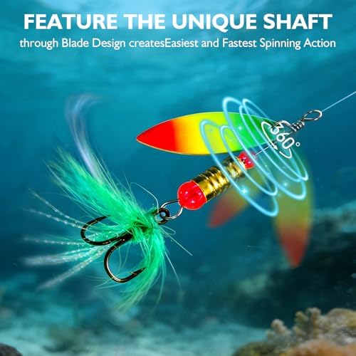 FONMANG Fishing Lure Spinner baits for Freshwater and Saltwater,2026 New Bass Trout Fishing Lures Also for Crappie Salmon Walleye Pike - Image 2
