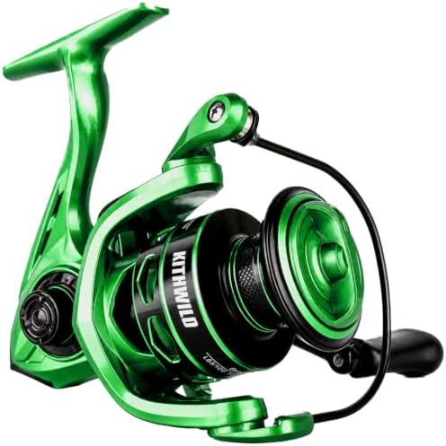 Spinning Reel for Freshwater Fishing -2000/3000 Size Fishing Reel with 5.2:1 Gear Ratio, 17lb Drag, 7+1 Bearings, Brass Main Shaft, Lightweight Spool for Bass Fishing by KITHWILD