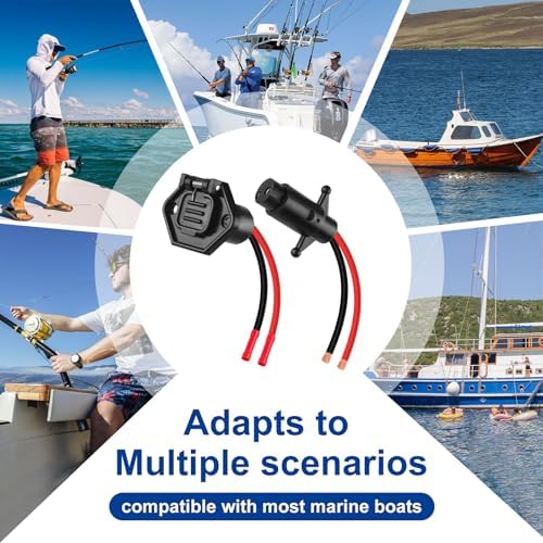 Trolling Motor Plug Socket Set, 12-24V 8Gauge 2 Wire Compatible with Minn Kota Marine Boat,Kayak, Waterproof Male & Female Connector, Trolling Motor Plug and Receptacle. - Image 5