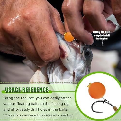 YOTO Carp Fishing Tool Kit & Equipment - Professional Baiting Rig Tools Set with Hook Needles, Bait Drill and 2 Boilie Stoppers - Multiple Styles: Standard, Silicone Grip & Night Glow - Image 6