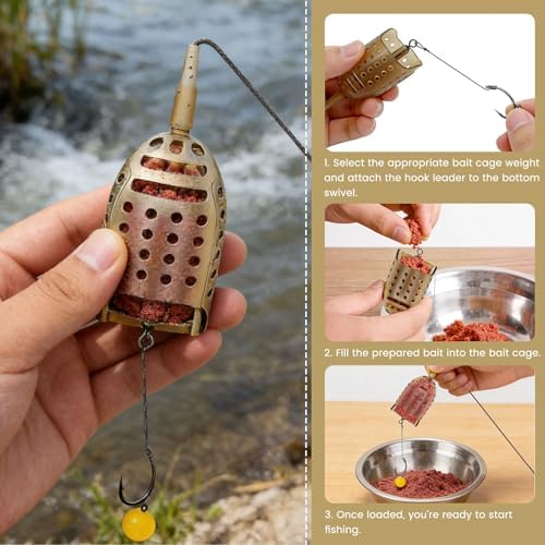 YOTO 3 Pcs Fishing Bait Trap Cage Feeder Basket Holder - Rust-Resistant Plastic Method Feeder for Carp Fishing - Lightweight Coarse Lure Feeder for Freshwater and Saltwater - Image 6