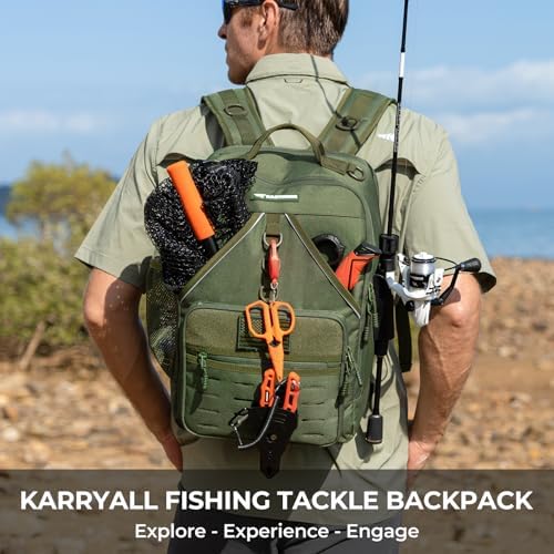 KastKing KarryAll Fishing Backpack with Rod Holder 4 Tackle Boxes, 40/26L - Image 2