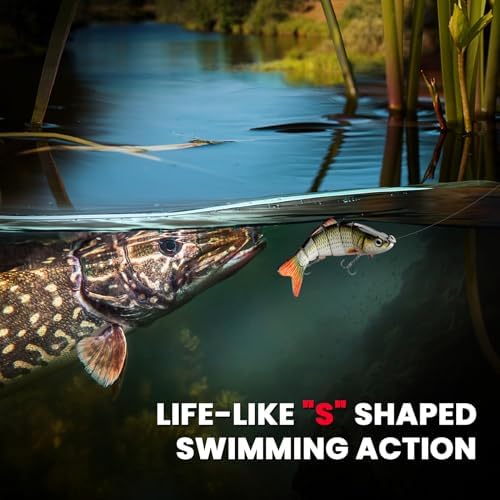 Bass Fishing Lure for Freshwater and Saltwater Lifelike Fishing Lures Multi Jointed Swimbait for Bass Trout Crappie Walleye Pike Fishing Gifts for Men - Image 3