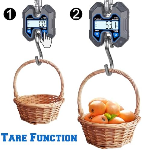 Fuzion Hanging Scale 440lb/200kg, Mini Crane Scale, Snap-Fit Lifting Ring - Image 6