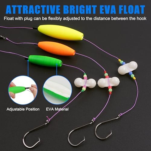 Catfishing Tackle Making Kit Catfish Surf Fishing Rig Fish Finder Santee Cooper Rigs with Peg Floats Circle Hooks Leader Rig Swivels Pyrmids Weights Sinker Slides - Image 4