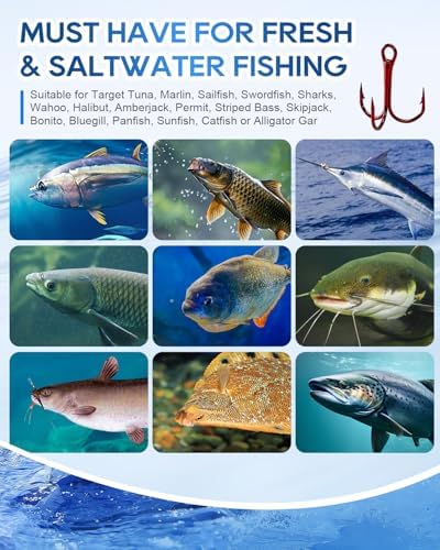UCEC Fishing Hooks Treble Hooks for Trout Saltwater Freshwater Fish Hook - Image 5