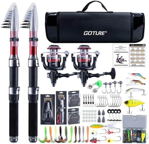 Goture 2-Pack Fishing Rod and Reel Combo with Carrier Bag,1.8M-2.7M by Goture