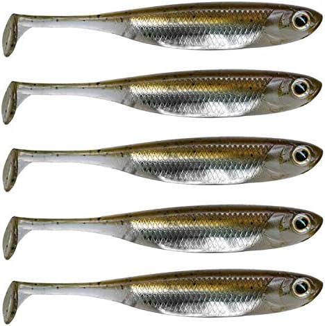 QualyQualy Soft Plastic Swimbait Paddle Tail Shad Lure Soft Bass Shad Bait Minnow Paddle Tail Swim Bait for Bass Trout Walleye Crappie - 2.75in, 3.14in, 3.94in, 5in by QualyQualy