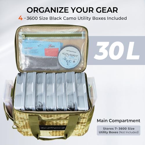 KastKing BaitSpace Tackle Bag with Removable Bait Binder, 4 Tackle Boxes - Image 3