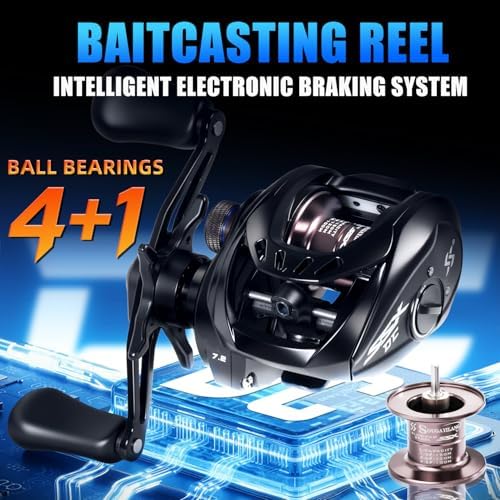 Sougayilang Baitcasting Reel with Digital Anti-Backlash Control - Smart Computer Braking System, 7.2:1 Gear Ratio, 18.5LB Max Drag-Easy Casting Baitcaster for Beginners & Bass Anglers - Image 6