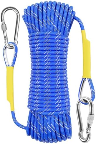 X XBEN Outdoor Climbing Rope 10M(32ft) 20M(64ft) 30M(96ft) 50M(160ft) 70M(230ft) 152M(500FT) 352M(1000FT) Static Rock Climbing Rope for Escape Rope Ice Climbing Equipment Fire Rescue Parachute by XXBEN