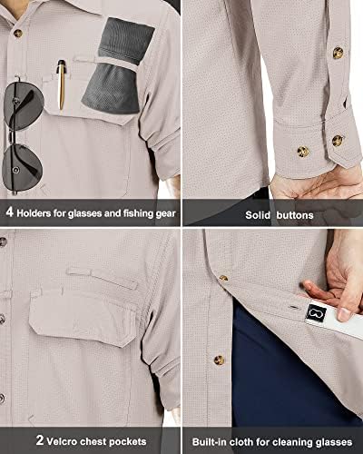 33,000ft Men's Long Sleeve Sun Protection Shirt UPF 50+ UV Quick Dry Cooling Fishing Shirts for Travel Safari Camping Hiking - Image 5