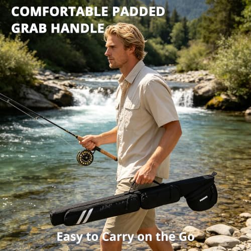 PEKREWS Fly Rod Case, Fit 9ft 4-Piece Fly Fishing Bag for Fly Rod and Reel - Image 6