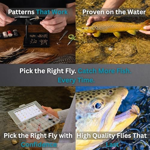 64-268 Piece Fly Fishing Flies Kit | Premium Hand Tied Trout Flies Assortment | Dry Flies, Nymphs, Streamers, Wooly Buggers, Terrestrials | Fly Box, Fly ID Card | Bass, Panfish - Image 4