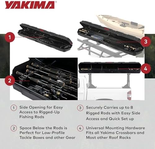 Yakima TopWater Rooftop Fishing Rod Box, Hard Case for up to 8 Poles - Image 3