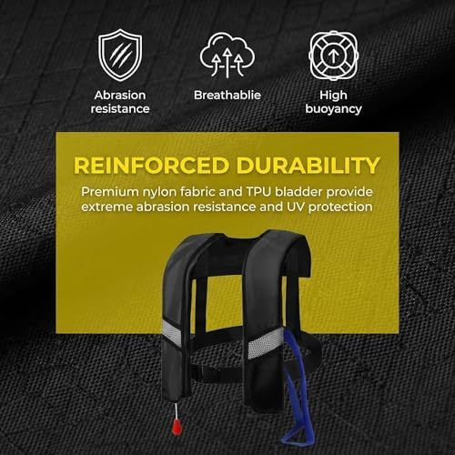 4PCS Snorkel Vest, Portable Inflatable Swim Vest Jackets for Snorkeling Swimming Diving Safety,Manual Inflatable Men's Women's Adjustable Vest for Swimming Fishing Outdoor Water Sports (330LB) - Image 6