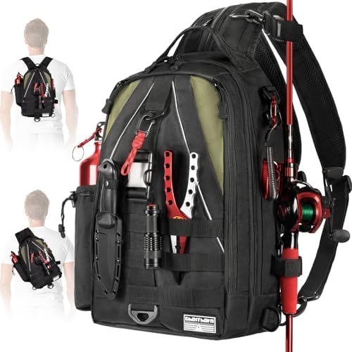 Ghosthorn Fishing Backpack with Rod Holder, Tackle Storage Bag Lightweight by Ghosthorn