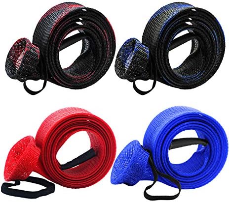 Fishing Rod Cover - 4 Pack Rod Sleeve Socks with Lanyard for Fly, Spinning, Casting, Sea Fishing by Beetwo