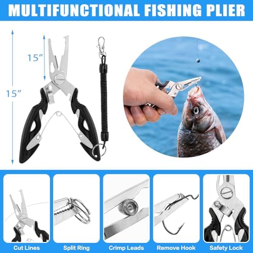 13-in-1 Fishing Multi-Tool Kit with Pliers, Fillet Knife, Lip Gripper, Scissor, Hook Remover - Fly, Ice, Saltwater & Freshwater Fishing for Serious Angler - Image 2