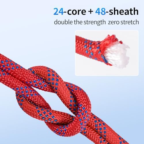 100Ft 3/4 Inch Climbing Rope, Heavy Duty Arborist Rope(Red) - Image 3