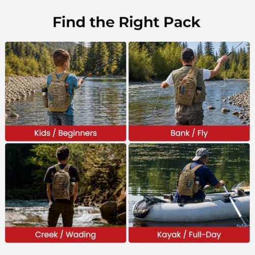 Piscifun Fishing Backpack, Rod Holders, Lightweight Sling Bag, Khaki Camo - Image 6