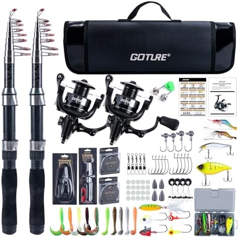 Goture 2-Pack Fishing Rod and Reel Combo with Carrier Bag,1.8M-2.7M by Goture