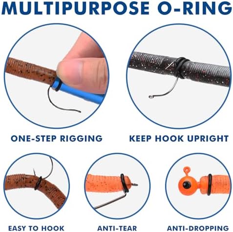 TRUSCEND Gradient Fishing Wacky Rig Tool with Silicone O Rings 210Pcs for 3"-4" and 5"-7" Fishing Worm Lures, Ultra-Smooth Downriggers Tube for Easy Installation and Great Protection of Stick Bait - Image 4