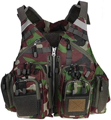 JKSPORTS Fly Fishing Vest - Fishing Safety Life Jacket for Swimming, Sailing, Boating, Kayak - Floating Multifunction Breathable Backpack for Men and Women - Adjustable, Grey/Green/Red/Blue by JK