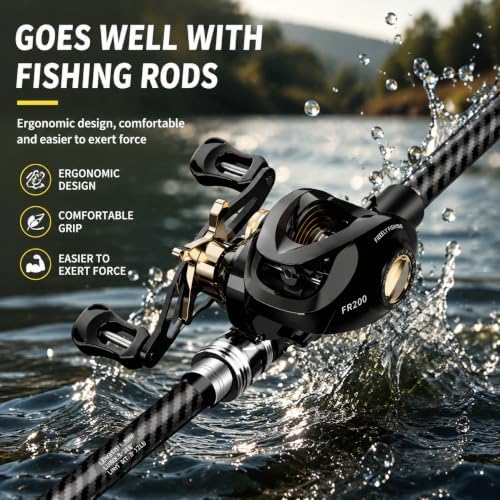 Fishing Baitcasting Reel, Baitcaster Fishing Reels with 18+1BB Stainless Steel Ball Bearings,Magnetic Braking System for Fishing Saltwater Freshwater, Available in 7.2:1 - Image 2