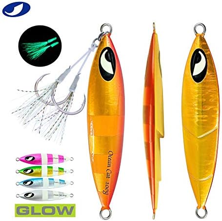 OCEAN CAT Lead Metal Flat Slow Fall Pitch Fishing Jigs Lures Sinking Vertical Jigging Bait with Butterfly Hook for Saltwater Fishing - Image 3