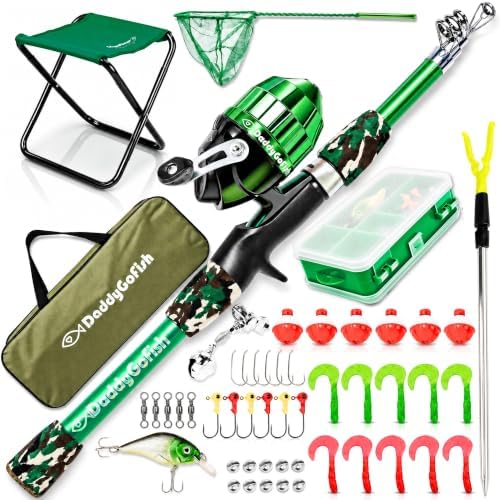 Kids Fishing Pole for Boys, Girls & Youth Age, Toddler Fishing Pole Set Kit by DaddyGoFish