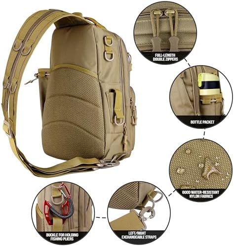 PLUSINNO Fishing Backpack Tackle Bag, Water-Resistant Backpack with Rod Holder, Ideal Gifts for Men - Image 4