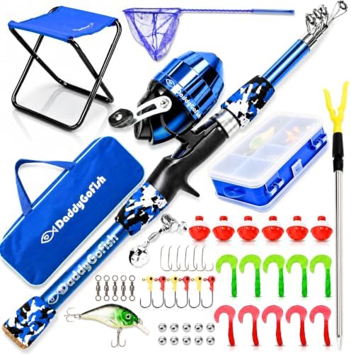 Kids Fishing Pole for Boys, Girls & Youth Age, Toddler Fishing Pole Set Kit by DaddyGoFish